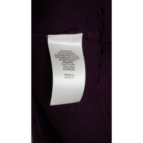 Eliza J‎ Women's Sz Large Plum Long Sleeve Sweater Fit & Flare Cutout Dress - Picture 5 of 6